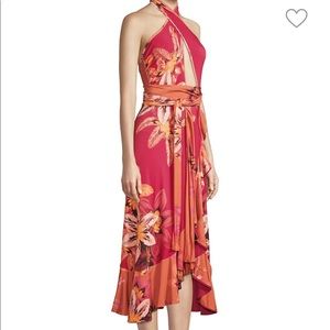 Jersey Floral Halter Wrap Dress